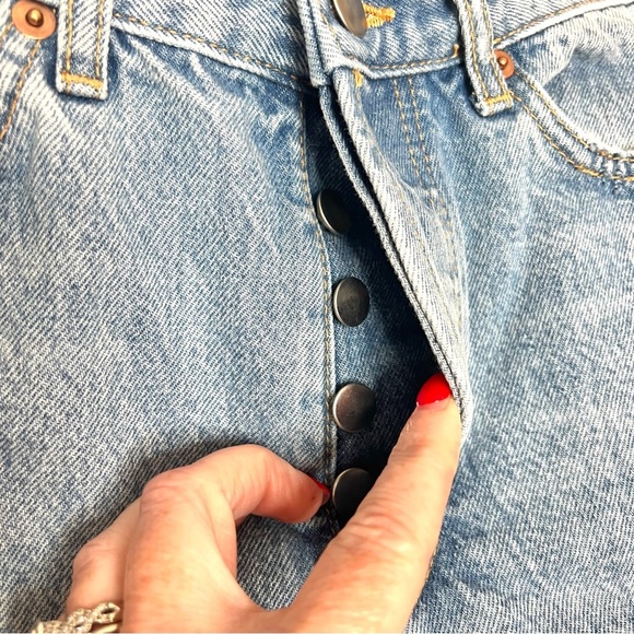 BDG Toothpick High Rise Slightly Distressed Straight Leg Jean Medium Wash 25 - Picture 5 of 14